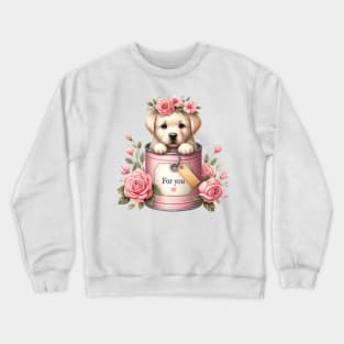 Valentine Labrador Retriever Dog For You Crewneck Sweatshirt